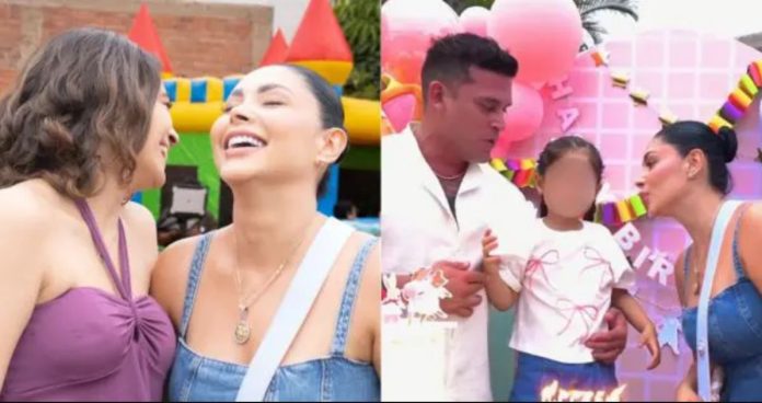 Camila Domínguez , hija de Christian Domínguez pasó cumpleaños con ex de su papi, Pamela Franco