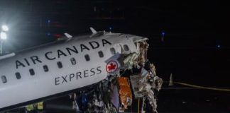 Chocaron avión y camión de bomberos en aeropuerto LaGuardia