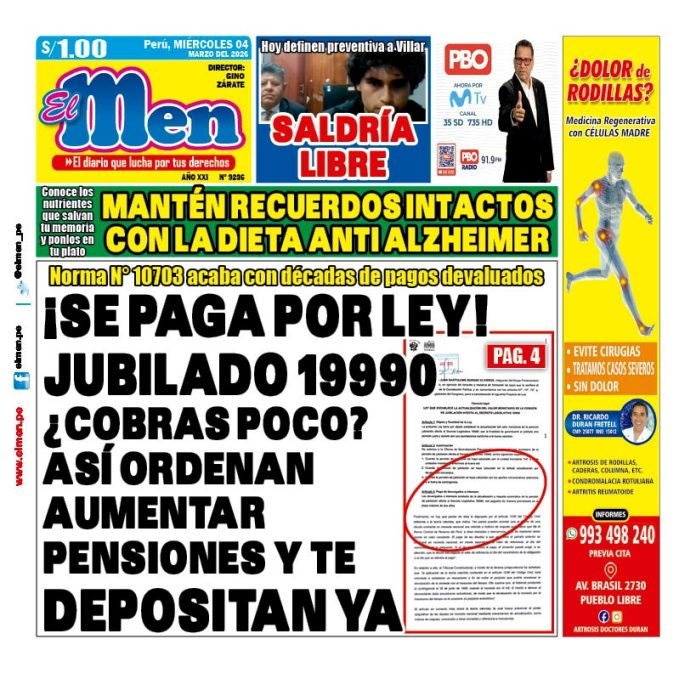 Portada Diario El Men (4/3/2026)