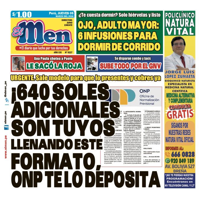 Portada Diario El Men (5/3/2026)