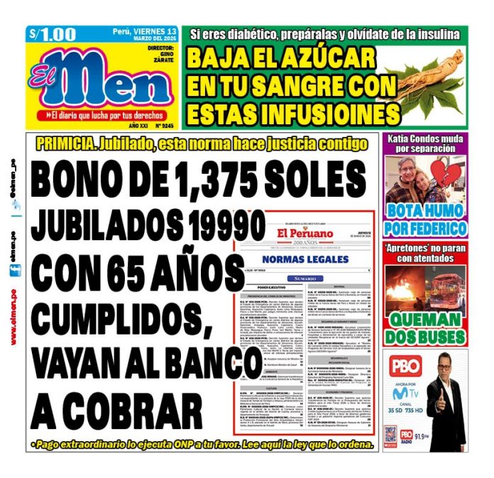 Portada Diario El Men (13/3/2026)