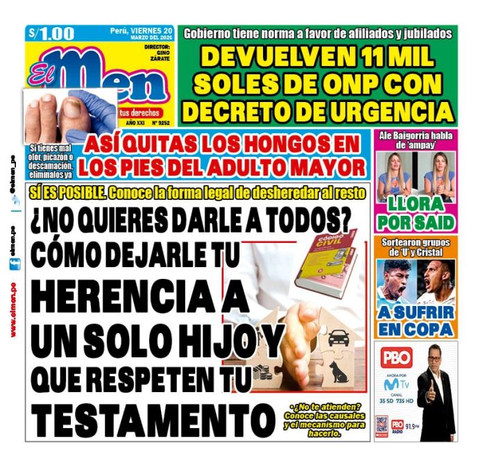 Portada Diario El Men (20/3/2026)
