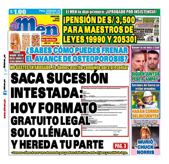 Portada Diario El Men (21/3/2026)