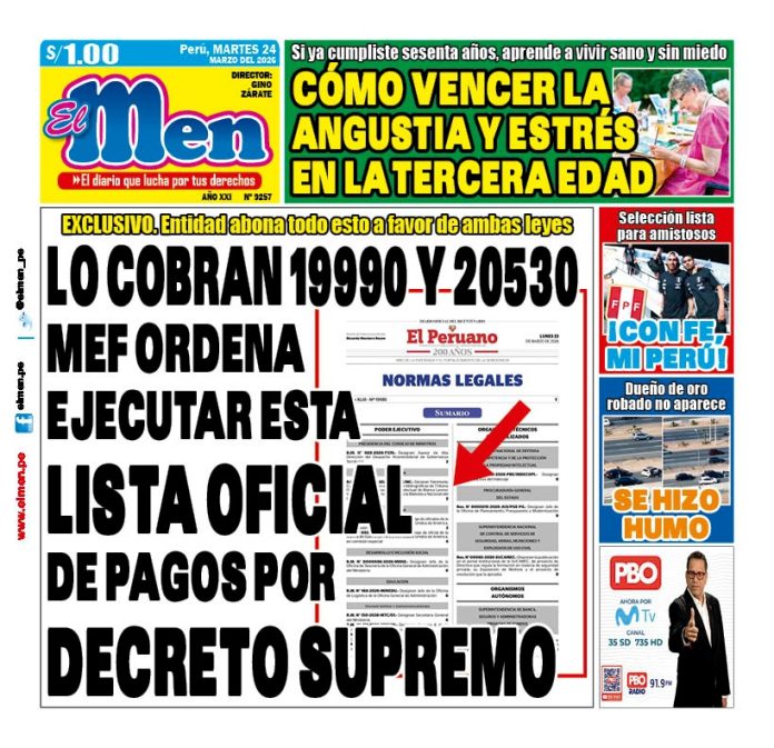Portada Diario El Men (24/3/2026)