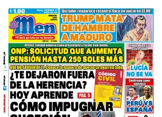 Portada Diario El Men (27/3/2026) Portada Diario El Men (27/3/2026)