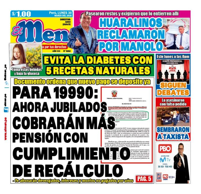 Portada Diario El Men (30/3/2026)