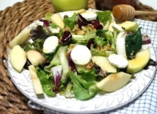 ensalada de manzana y queso