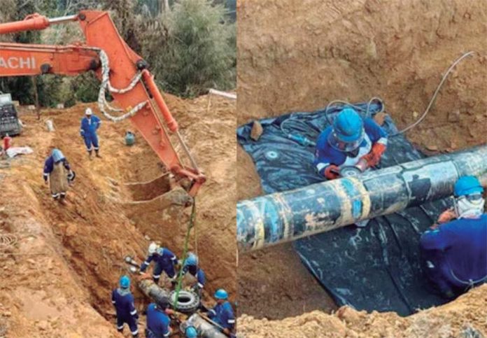 soldadura de ducto de gas que transporta este material desde Camisea