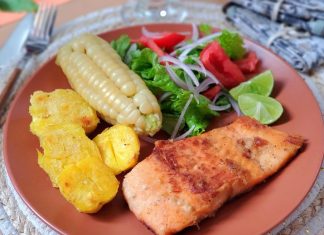 trucha frita con papas