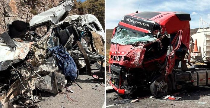 10 muertos en choque de minivan y cisterna