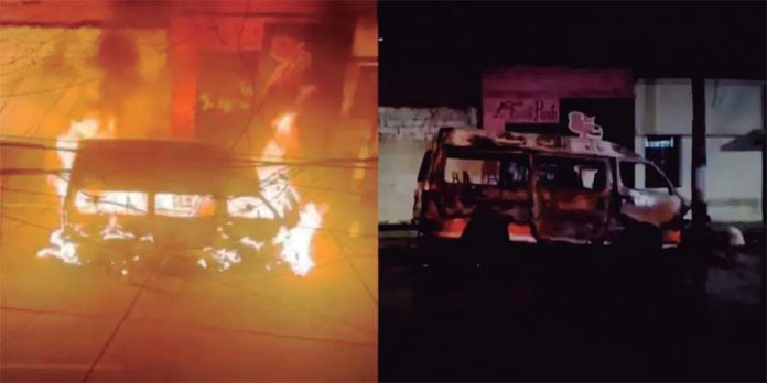 Extorsionadores incendian combi ruta Lima–Callao