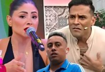 Pamela Franco, Christian Domínguez y Christian Cueva