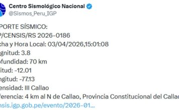 Sismo se registró en Lima Sismo de magnitud 3.8 se registró en el Callao