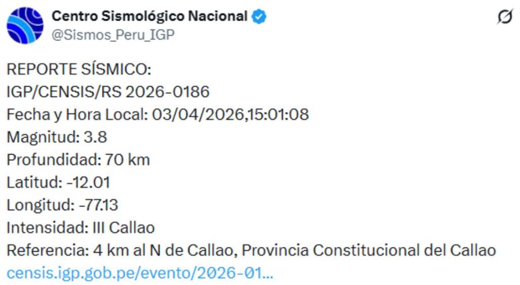Sismo se registró en Lima