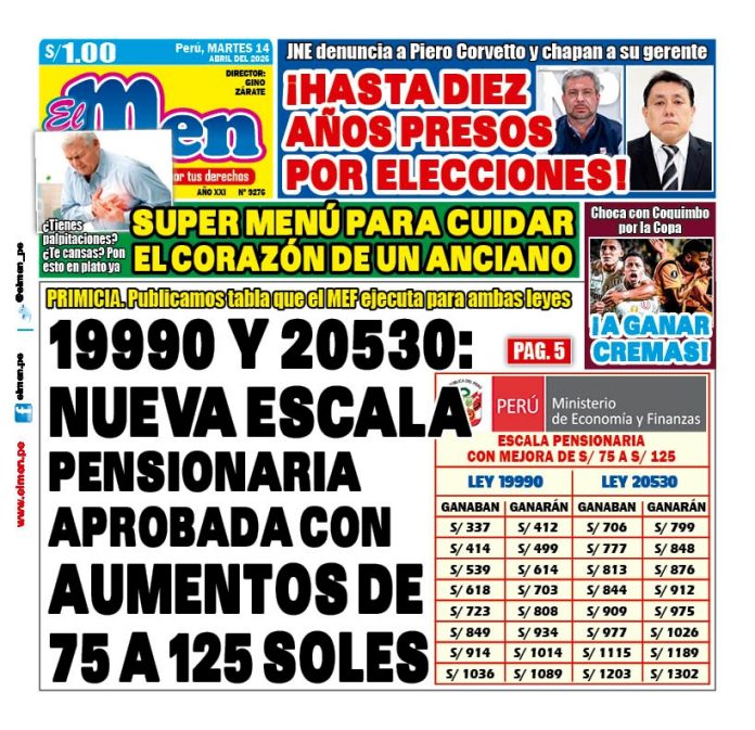 Portada Diario El Men (14/4/2026)