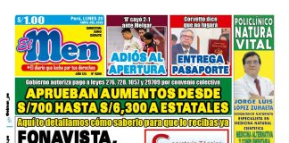 Portada Diario El Men (20/4/2026)