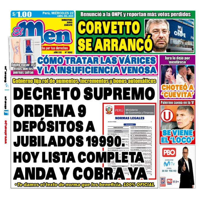 Portada Diario El Men (22/4/2026)