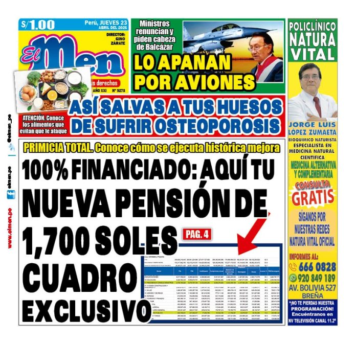 Portada Diario El Men (23/4/2026)