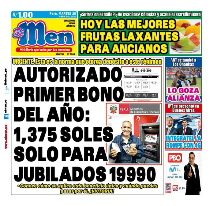 Portada Diario El Men (28/4/2026)