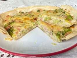 tarta de brócoli y jamón