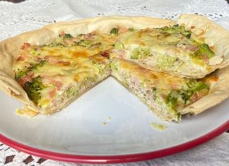 tarta de brócoli y jamón