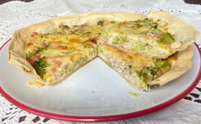 tarta de brócoli y jamón