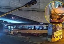 Bus del Corredor Morado impacta en columna del metro y deja 8 heridos