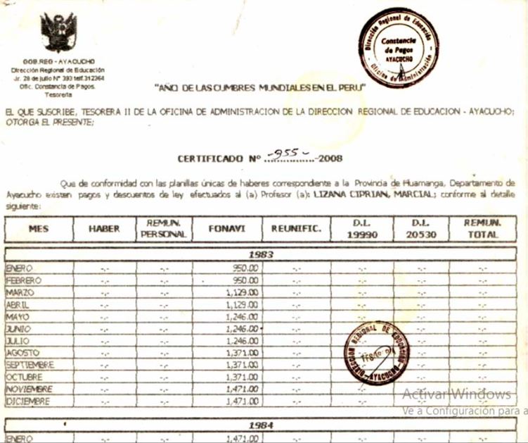 Certificado de Aportaciones y Derechos del Fonavista