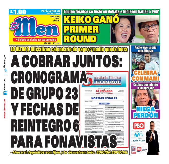 Portada Diario El Men (25/5/2026)