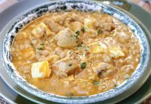 Guiso espesado de trigo con pollo