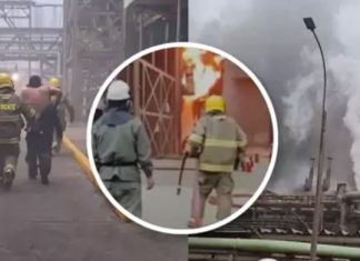 Incendio en refinería dejó cuatro trabajadores heridos