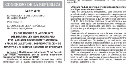 Ley No 29711