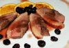 Pechuga de pato en salsa de arándanos