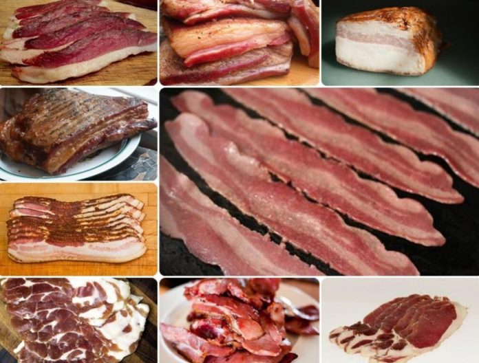 Principales tipos de tocino y Bacon