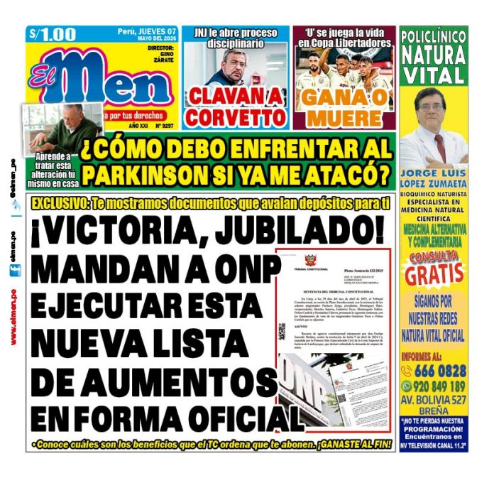 Portada Diario El Men (7/5/2026)