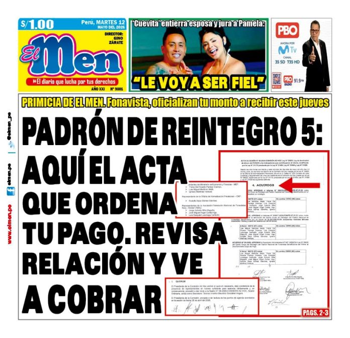 Portada Diario El Men (12/5/2026)