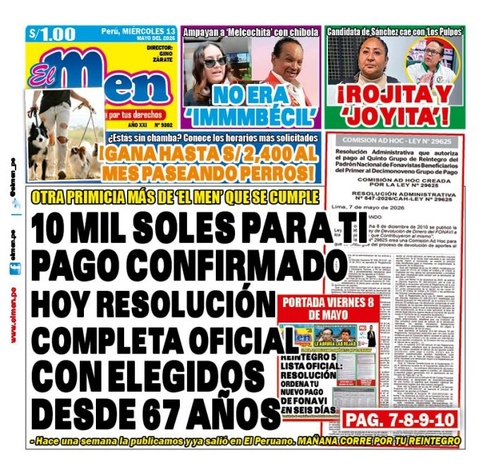 Portada Diario El Men (13/5/2026)