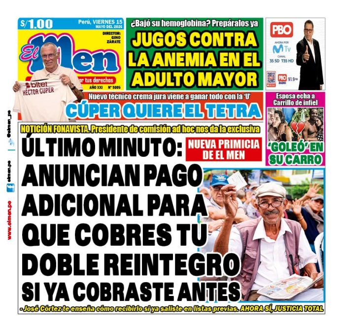 Portada Diario El Men (15/5/2026)
