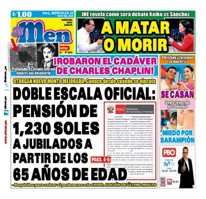 Portada Diario El Men (20/5/2026)