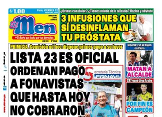 Portada Diario El Men (22/5/2026) Portada Diario El Men (22/5/2026)