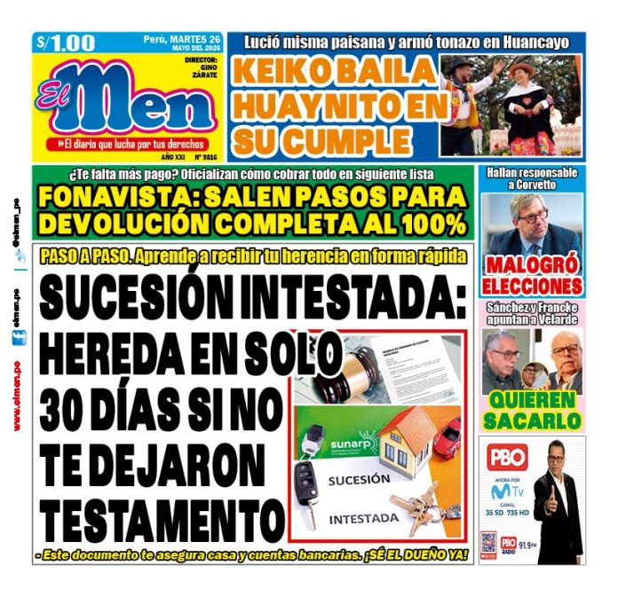 Portada Diario El Men (26/5/2026)