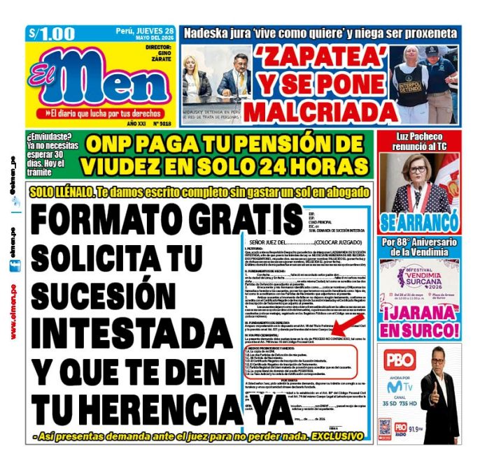 Portada Diario El Men (28/5/2026)