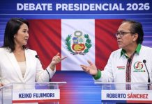 debate presidencial definitivo entre los candidatos Keiko Fujimori, de Fuerza Popular, y Roberto Sánchez, de Juntos por el Perú