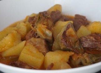 estofado de ternera con alcachofas