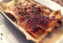 lasaña de carne con champiñones