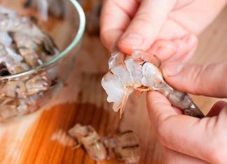 limpiar los camarones