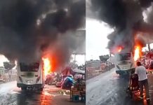 Bus se incendió en plena Caquetá