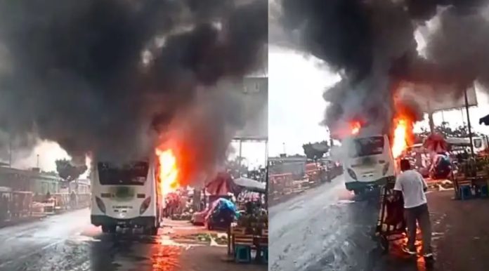 Bus se incendió en plena Caquetá