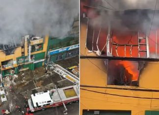 Fuego devora 80 negocios en galería de Gamarra
