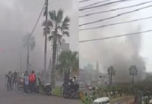 Galería se incendió cerca de Plaza Unión